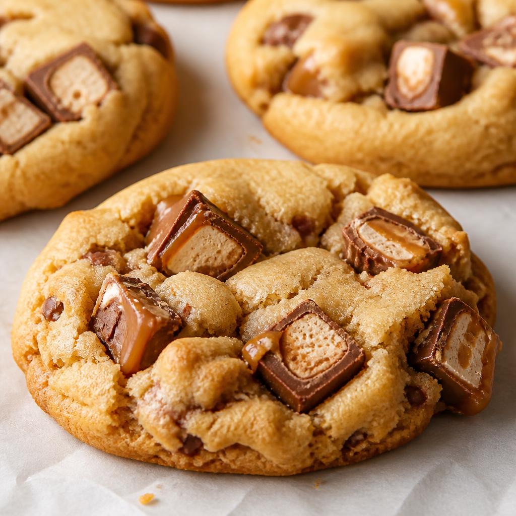 Bar One cookies pulling caramel